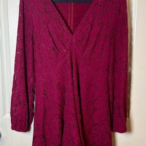 Gibson Burgundy Lace Dress